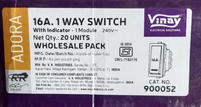 Vinay Adora 16A Switch - Image 2