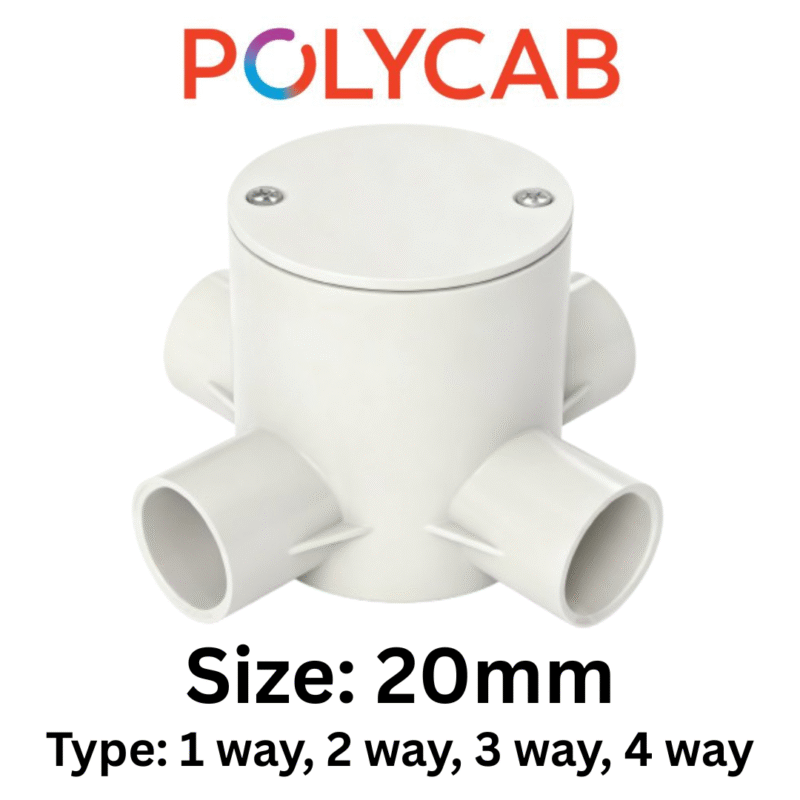 Polycab 20 mm deep junction box PVC