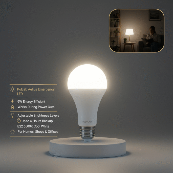 Polycab 9W Aelius Rechargeable Dimmable LED Bulb - Image 5