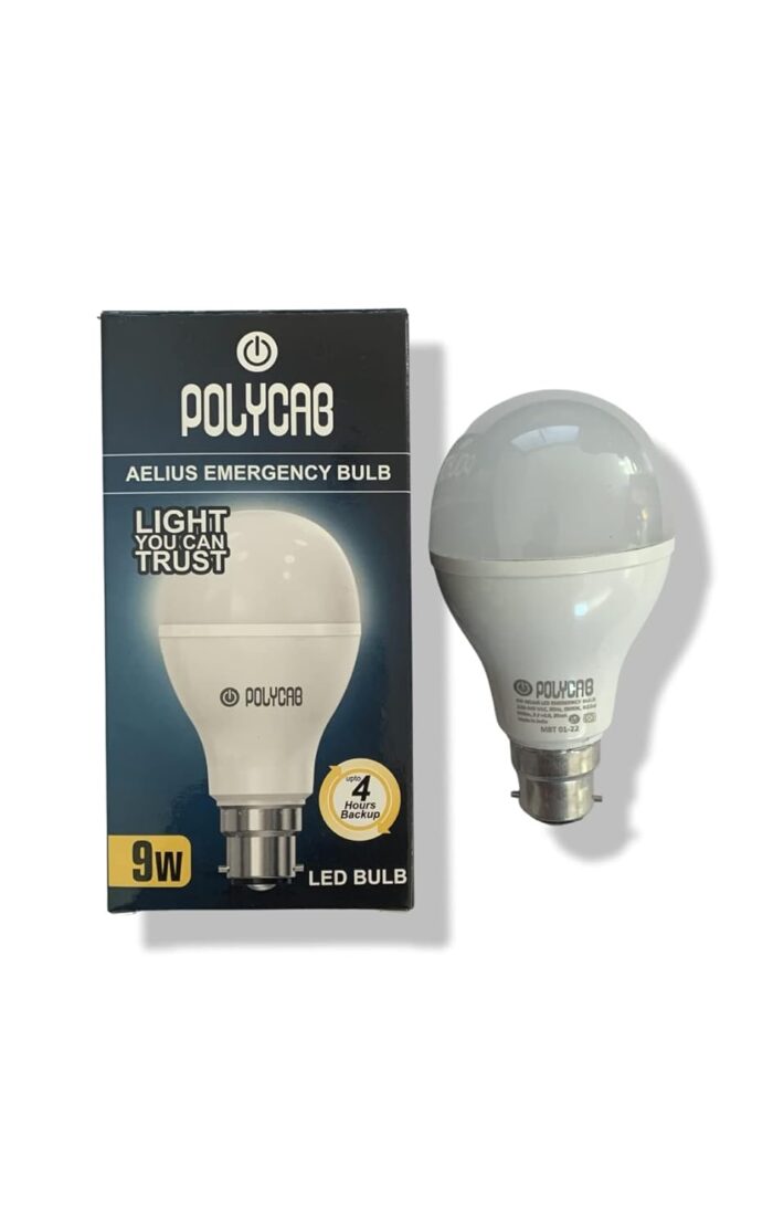 Polycab 9-Watts B22 LED White Emergency Bulb- Cool Daylight