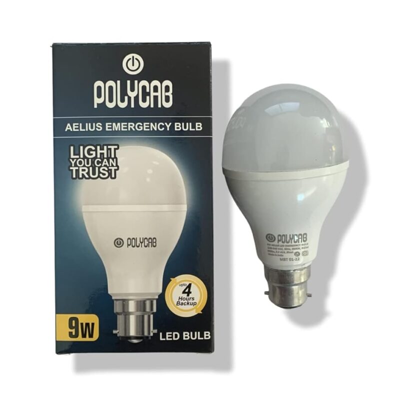 Polycab 9-Watts B22 LED White Emergency Bulb- Cool Daylight