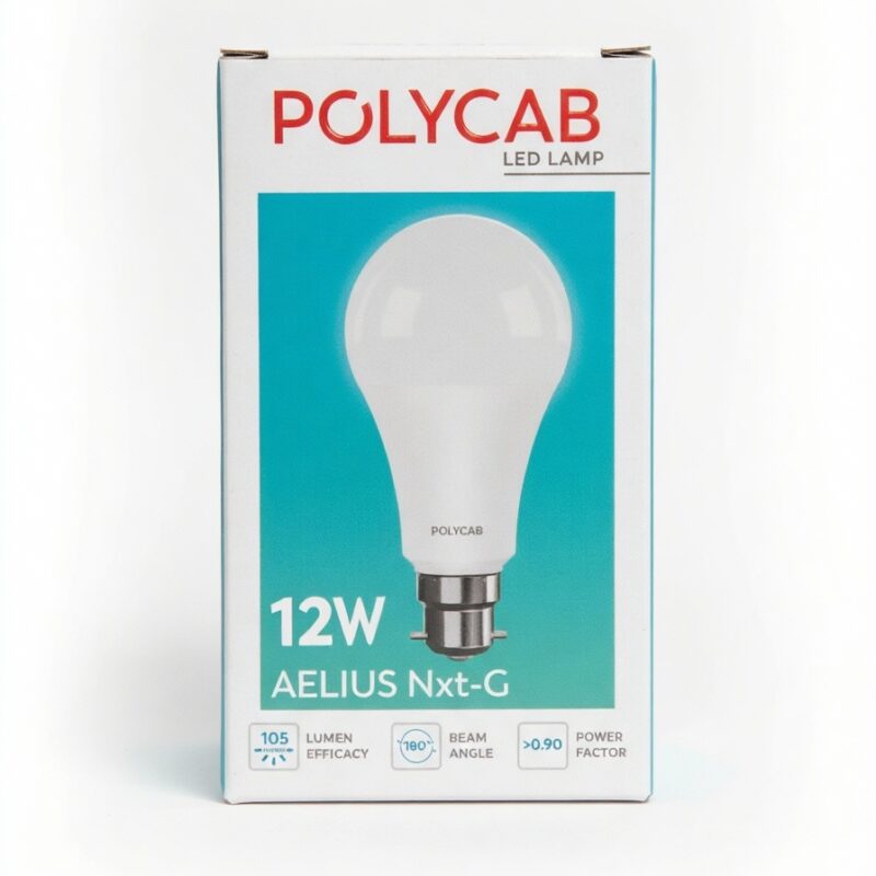 Polycab Aelius NXT G 12W LED Bulb – B22 Base, 6500K Cool White