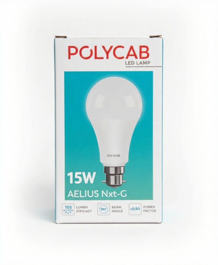 Polycab Aelius NXT G 15W LED Bulb – B22 Base, 6500K Cool White