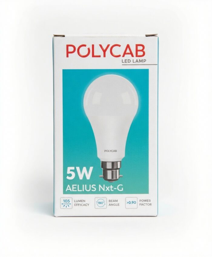Polycab Aelius NXT G 5W LED Bulb – B22 Base, 6500K Cool White