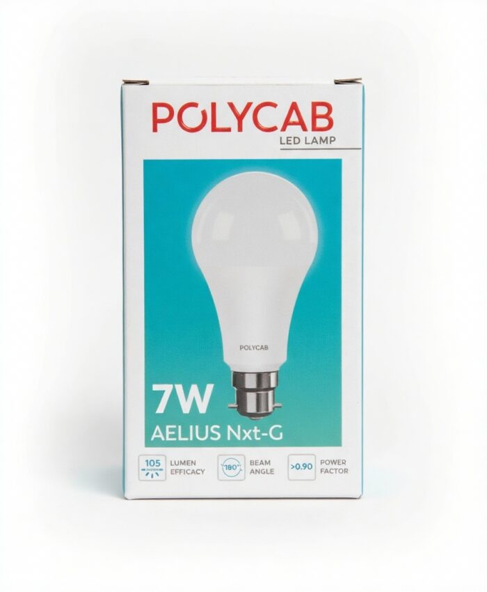 Polycab Aelius NXT G 7W LED Bulb – B22 Base, 6500K Cool White