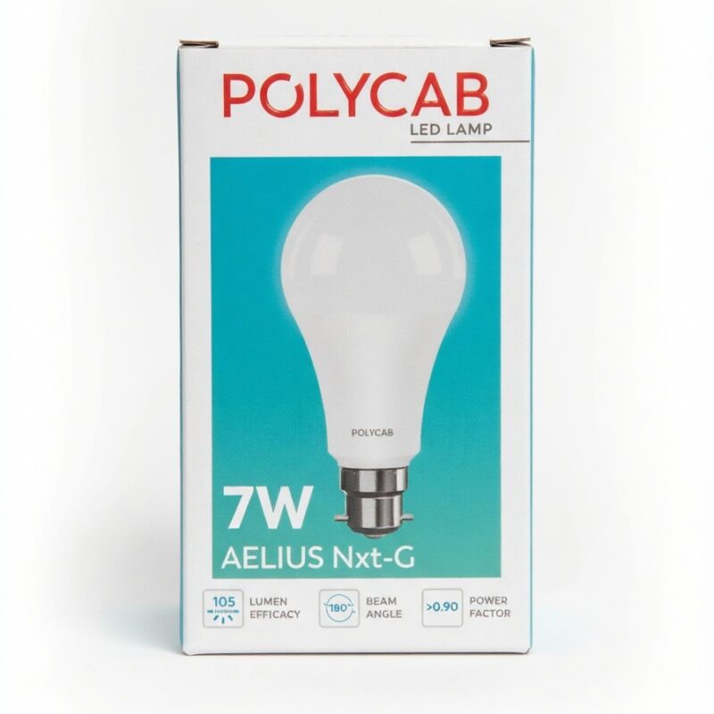 Polycab Aelius NXT G 7W LED Bulb – B22 Base, 6500K Cool White