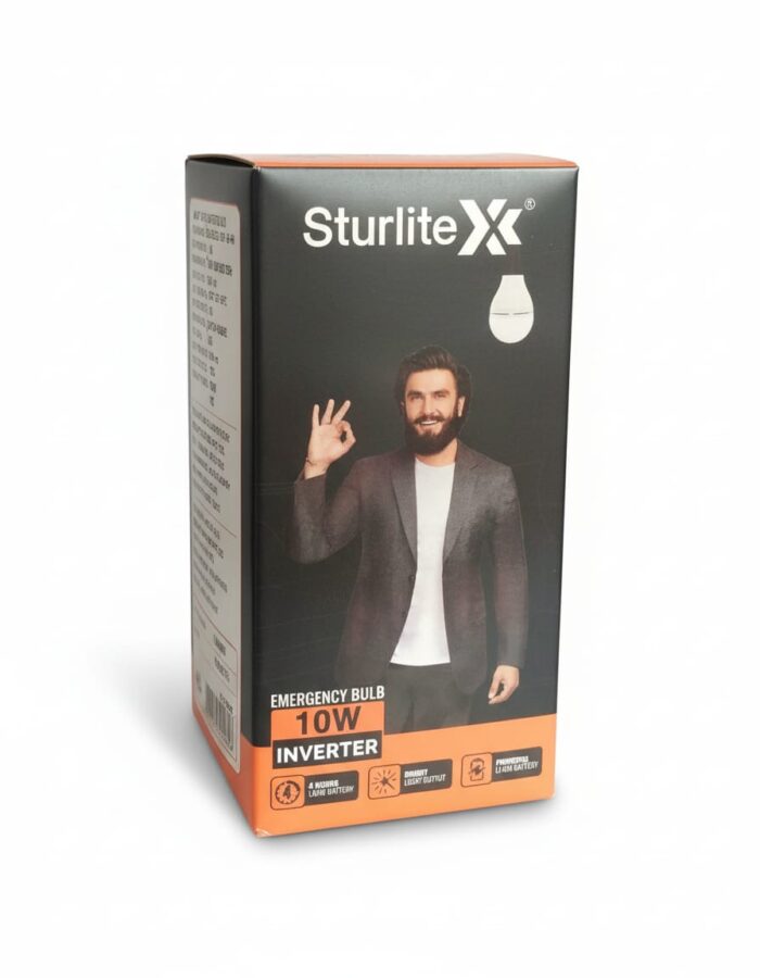 Sturlite Inverter 10W LED Emergency Bulb – 4 Hours Backup | Auto-On During Power Cut