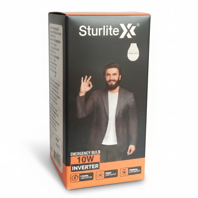 Sturlite Inverter 10W LED Emergency Bulb – 4 Hours Backup | Auto-On During Power Cut
